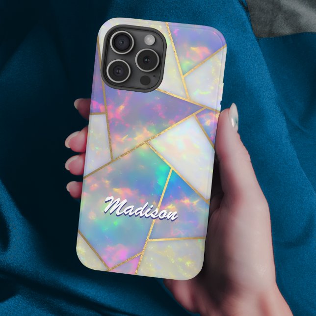 Stylish holographic agate geometric Case-Mate iPho Case-Mate iPhone Case (Creator Uploaded)