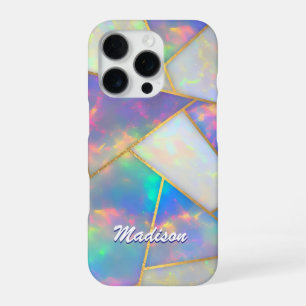 Stylish holographic agate geometric Case-Mate iPho iPhone 16 Pro Case