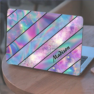Stylish holographic chic blue pink laptop sleeve