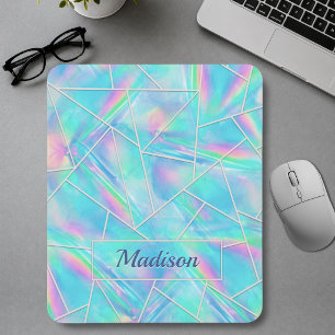 Stylish holographic elegant geometric mouse pad