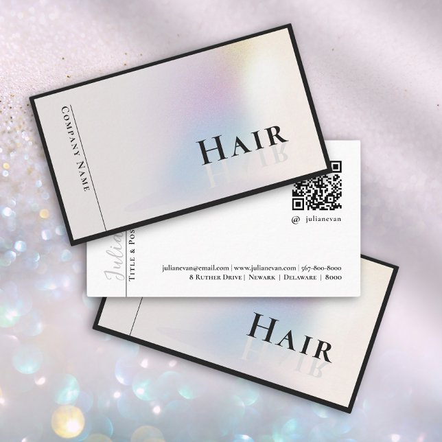 Stylish Holographic Silver Hairdresser  Business Card (Creator Uploaded)