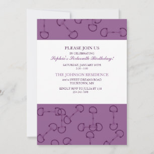 Stylish Horse Bits Birthday Party Invitation