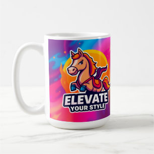Stylish Horse On a Vibrant Artistic Background Coffee Mug