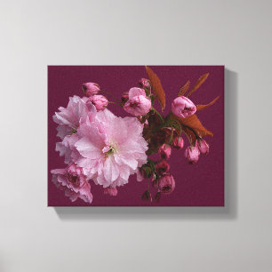 Stylish hot magenta pink blush cherry blossom  canvas print