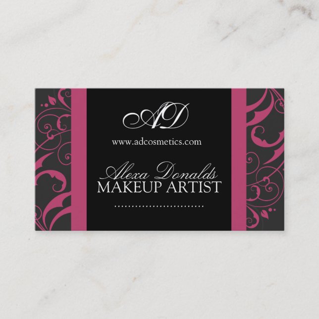 Stylish Hot Pink Business Card (Front)