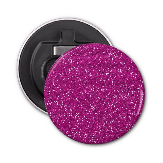 Stylish Hot Pink Glitter Bottle Opener (Front)