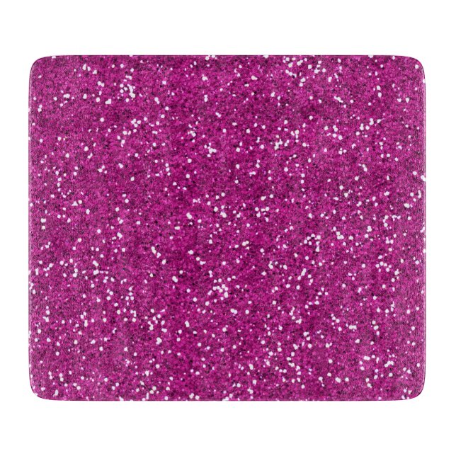 Stylish Hot Pink Glitter Cutting Board (Front)