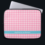 Stylish Hot Pink Houndstooth Pattern Laptop Sleeve<br><div class="desc">Customise this laptop sleeve with your name or text of your choice.
Heartlocked</div>