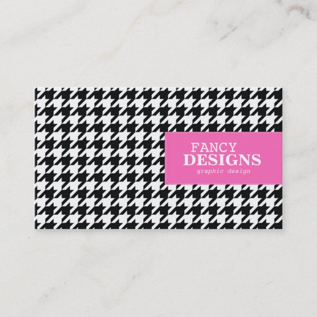 Stylish Houndstooth Business Card (Front)
