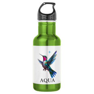 Stylish Hummingbird on White 532 Ml Water Bottle