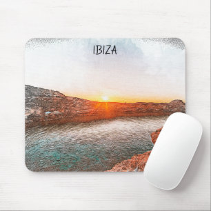 Stylish Ibiza Spain Sunset Mouse Pad