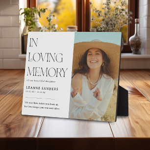 Stylish In Loving Memory Letting Photo Remembrance Plaque