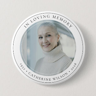 Stylish In Loving Memory Memorial Photo 7.5 Cm Round Badge