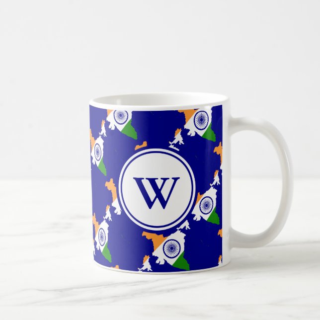 Stylish INDIA Blessed Nation Monogram Gift Coffee Mug (Right)