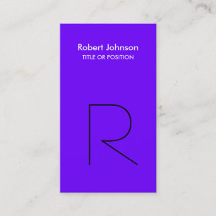 Stylish Indigo Colour Black Monogram Business Card