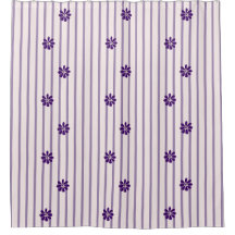 Stylish Indigo Flowers, Blush & Violet Stripes