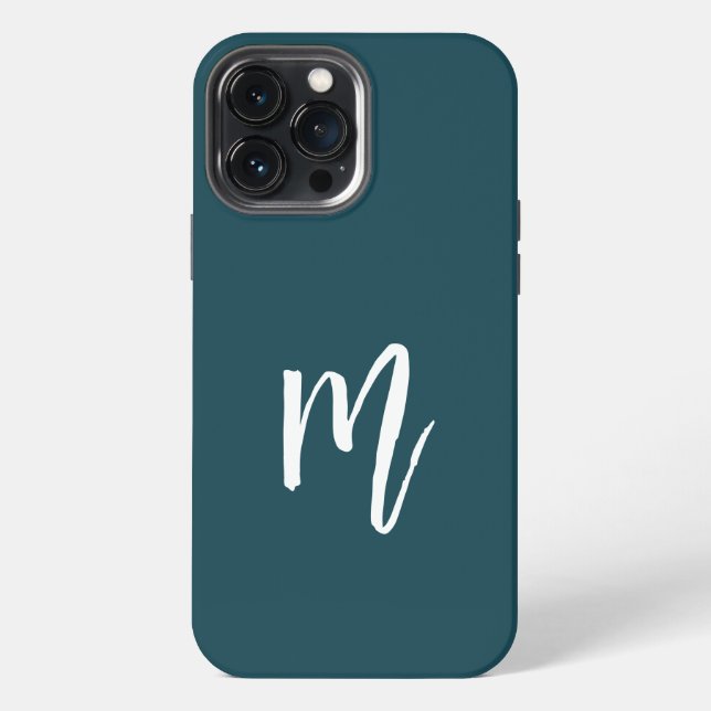 Stylish initial Cute Turquoise colour iPhone Case (Back)