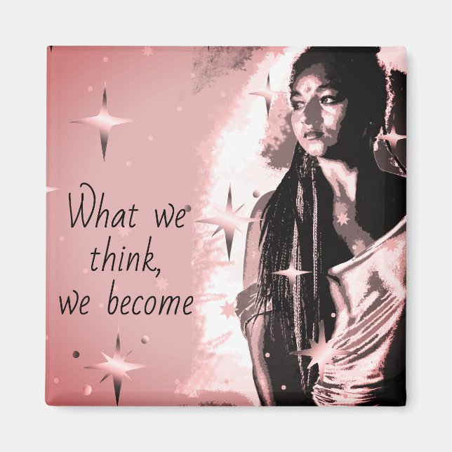 Stylish Inspirational Message Rose Gold Positivity Magnet (Front)