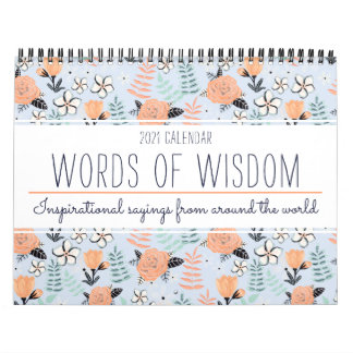 Stylish Inspirational Quote Botanical Floral 2025 Calendar