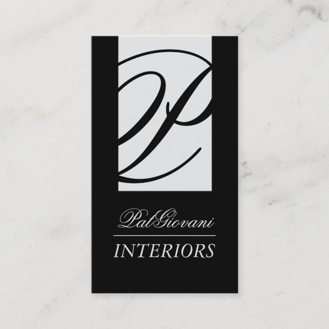 Stylish Interior Designer Business Card (Front)