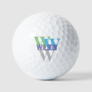 stylish INTIAL name monogram minimal logo Golf Balls