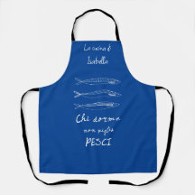 Stylish italian kitchen sardines drawing blue
