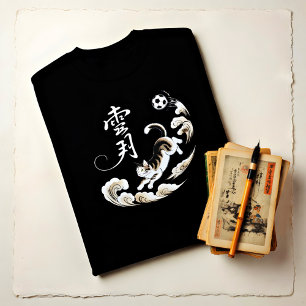 Stylish Japanese Snow Moon Cat Footballer Tri-Blend Shirt