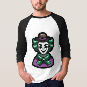 Stylish Joker Clown Graphic Raglan T-Shirt