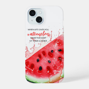 Stylish Juicy Watermelon Motivational Summer iPhone 15 Case