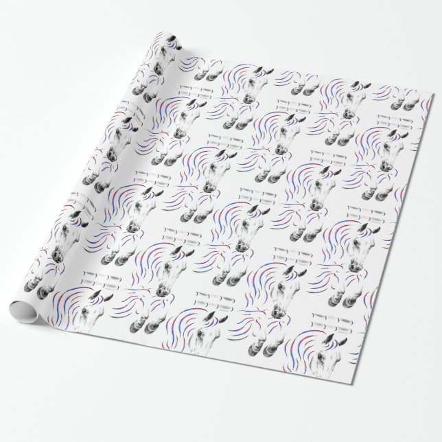 Stylish Jumping Jumper Horse Wrapping Paper (Unrolled)