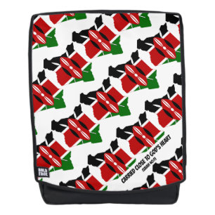 Stylish KENYA FLAG Christian Scripture Isaiah Backpack
