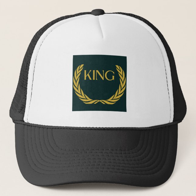 Stylish KING Printed Personalised Crown Logo Fit Trucker Hat (Front)