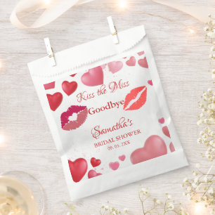Stylish Kiss Miss Goodbye Red Lips Bridal Shower Favour Bags