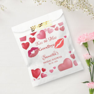 Stylish  Kiss Miss Goodbye Red Lips Bridal Shower Favour Bags