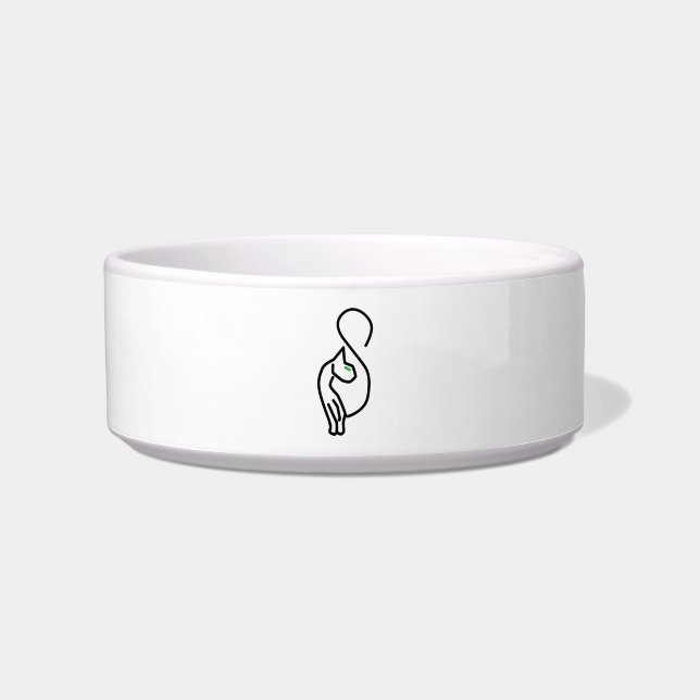 Stylish Kitty Cat Outline Bowl (Front)
