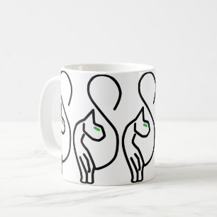 Stylish Kitty Cat Outline Coffee Mug