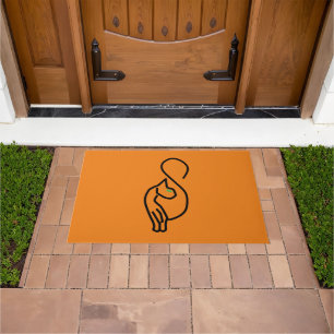 Stylish Kitty Cat Outline Doormat