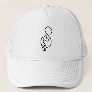 Stylish Kitty Cat Outline Trucker Hat