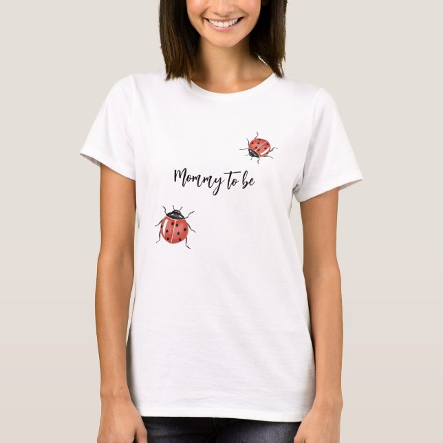 Stylish Ladybug Mummy-To-Be T-Shirt (Front)