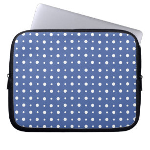 Stylish Laptop Sleeve, Dark Blue Polka Dots Sleeve