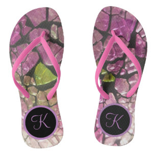 Stylish Lavender Mosaic Flip Flops