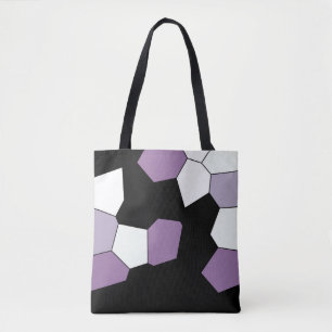 Stylish Lavender Purple Black White Pattern Tote Bag