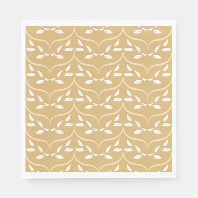Stylish Leaf and Arc Design Napkin (Front)