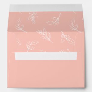 Stylish Leaves Pattern Wedding Invitation Envelope