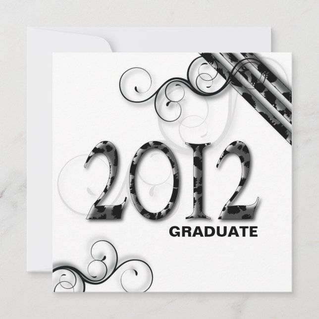Stylish Leopard 2012 Grad Announcement Invitation (Front)