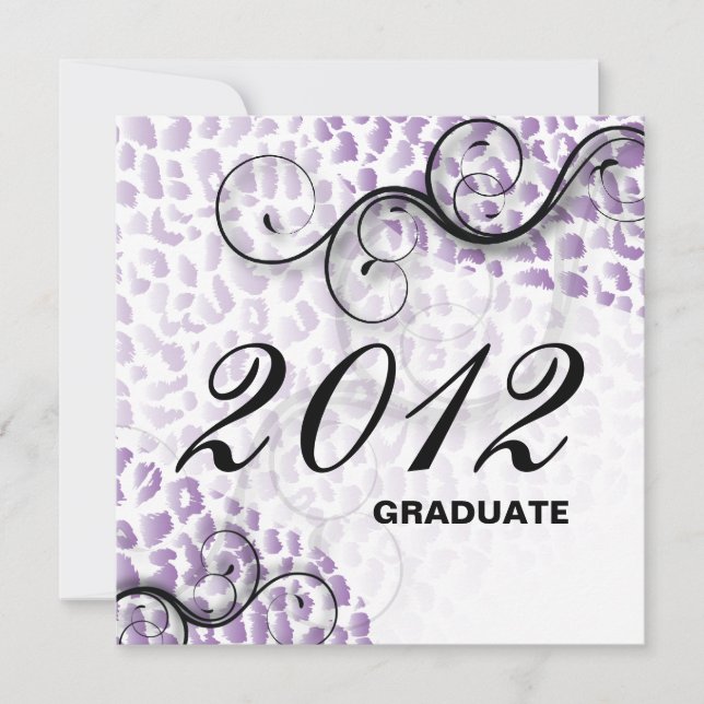 Stylish Leopard 2012 Grad Announcement Invitation (Front)