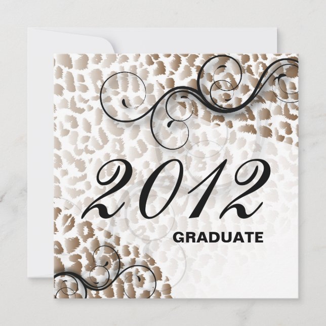 Stylish Leopard 2012 Grad Announcement Invitation (Front)