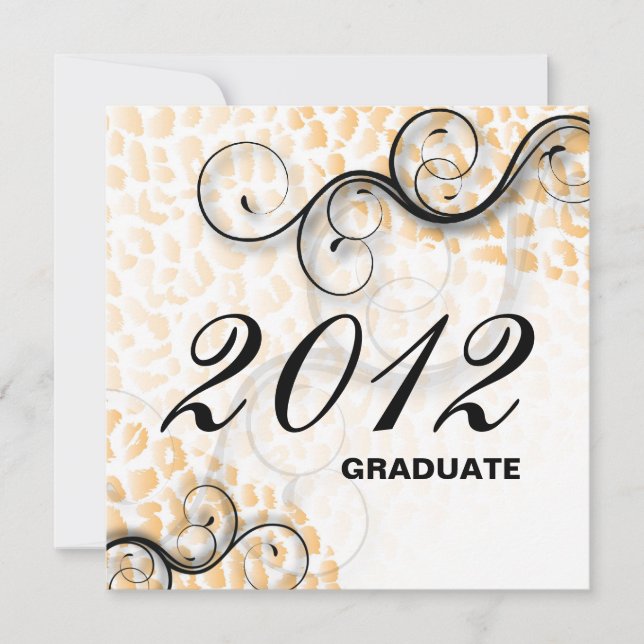 Stylish Leopard 2012 Grad Announcement Invitation (Front)