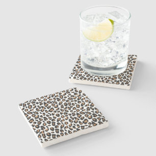 Stylish Leopard Animal Print Stone Coaster