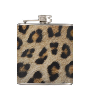 Stylish leopard cheetah fur animal print pattern hip flask